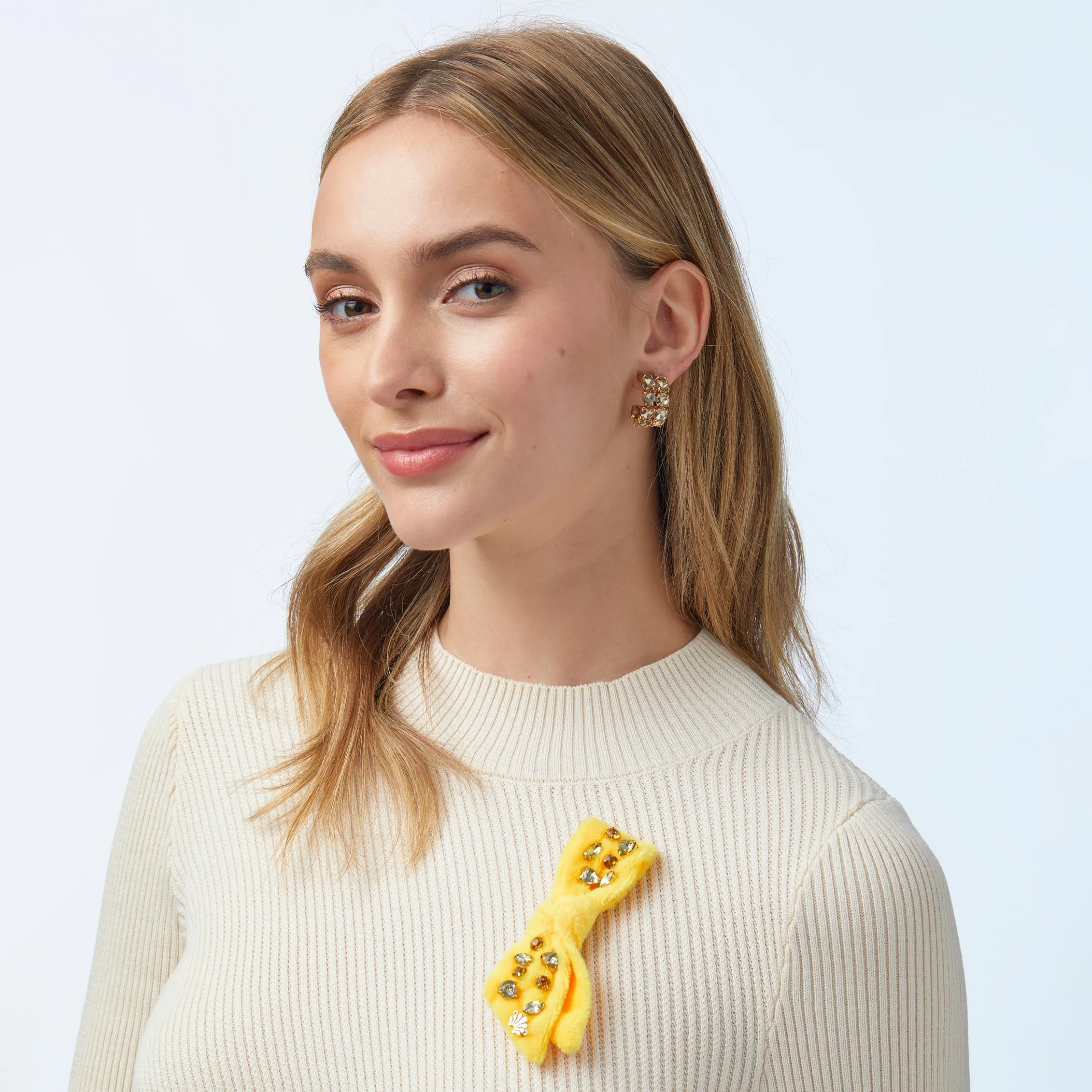 YELLOW EMBELLISHED AWARENESS RIBBON